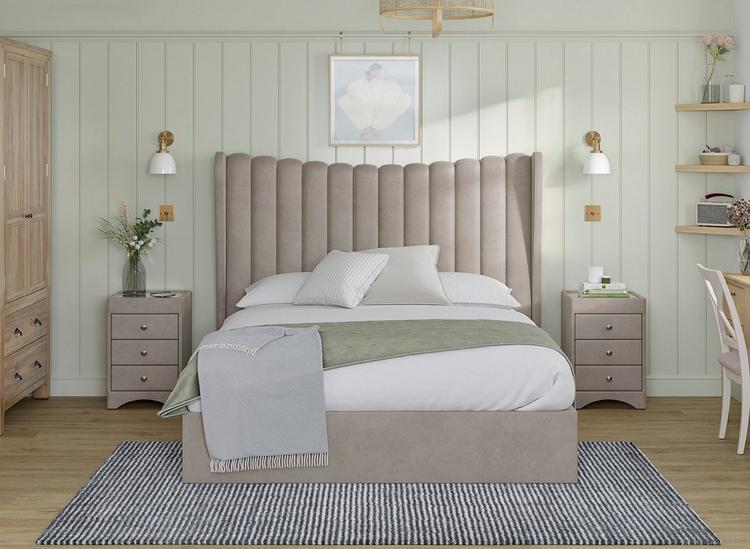Easterly Furniture Wingback curvy panel bed Gaslift Ottoman Bed Frame Easterly Furniture Wingback curvy panel bed Gaslift Ottoman Bed Frame