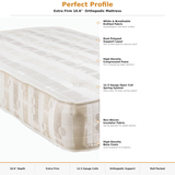 Extra Firm 10.6" Orthopedic Mattress | Heavy Duty 12.5 Gauge Open Coil Spring | High-Density Foam & Dual Polypad Support