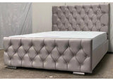 Easterly Furniture Chesterfield bed with 48 inches floor standing headboard