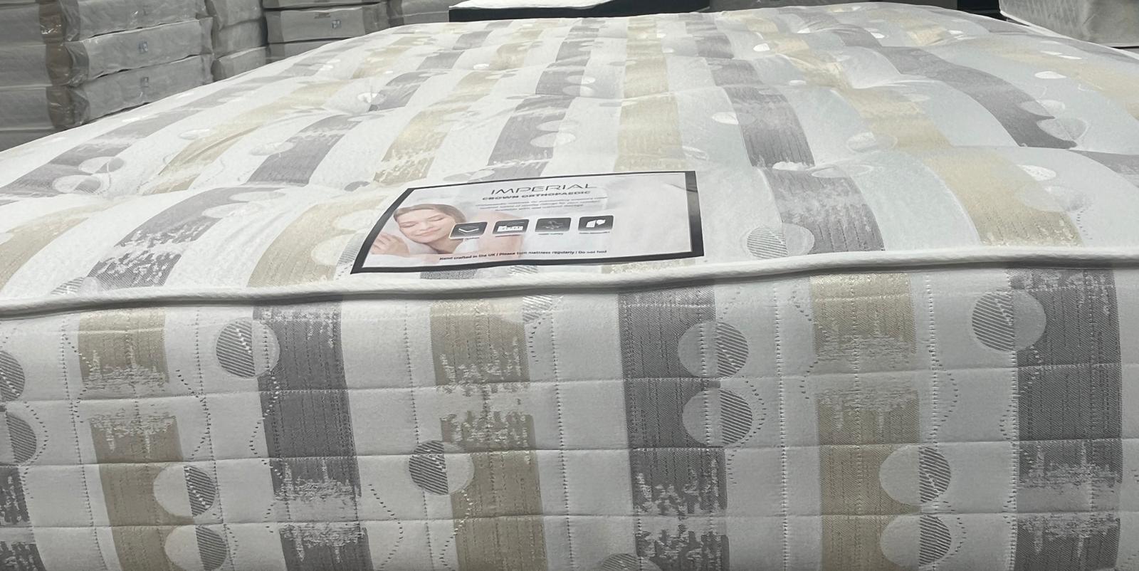 Special super firm mattress. 12.5 gage coil with butterflies on the side, compressed foam layer and polyester on the top.