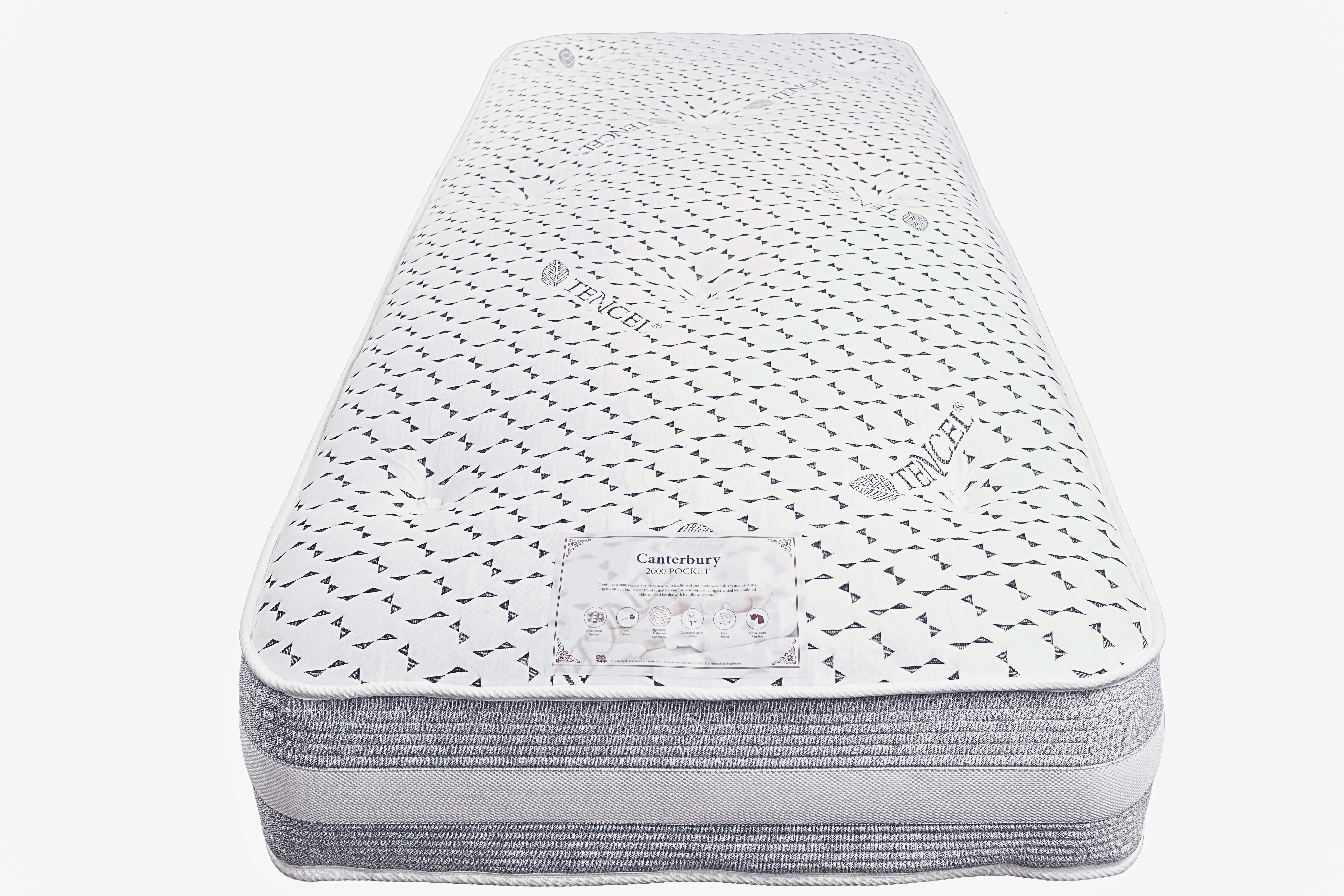 Tencel pocket sprung mattress 12 Inch, Heavier pocket Coils for Durable Support, Pocket Sprung for Motion Isolation, Medium Firm